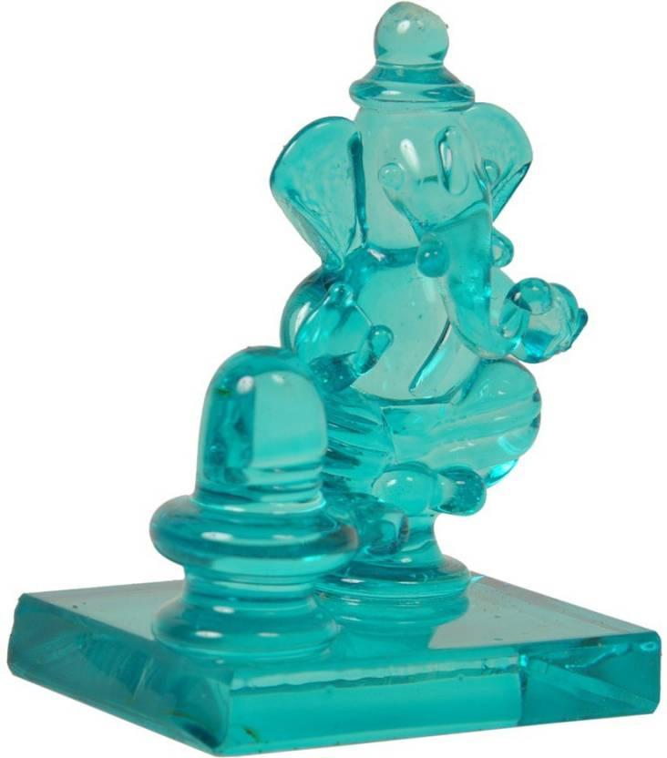 Crystal Ganesh with Shivling (Crystal, Green)