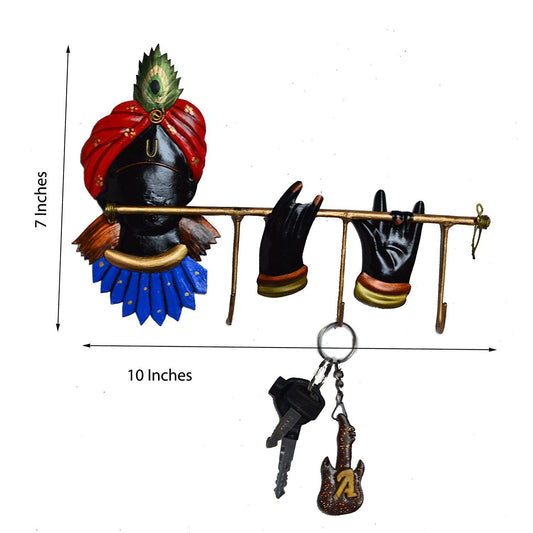 Wrought Iron Lord Krishna Key Holder