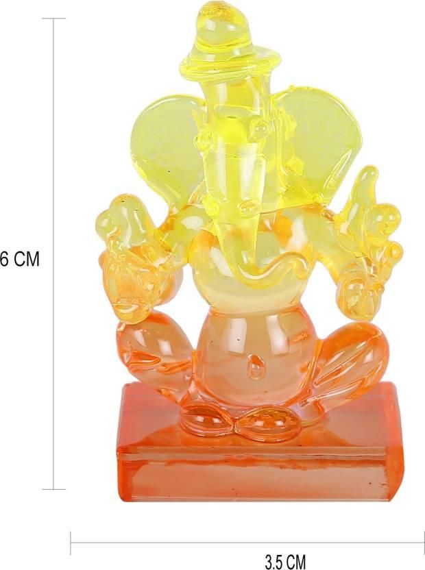Twin side Facing Ganesh Decorative Crystal, Multicolor)
