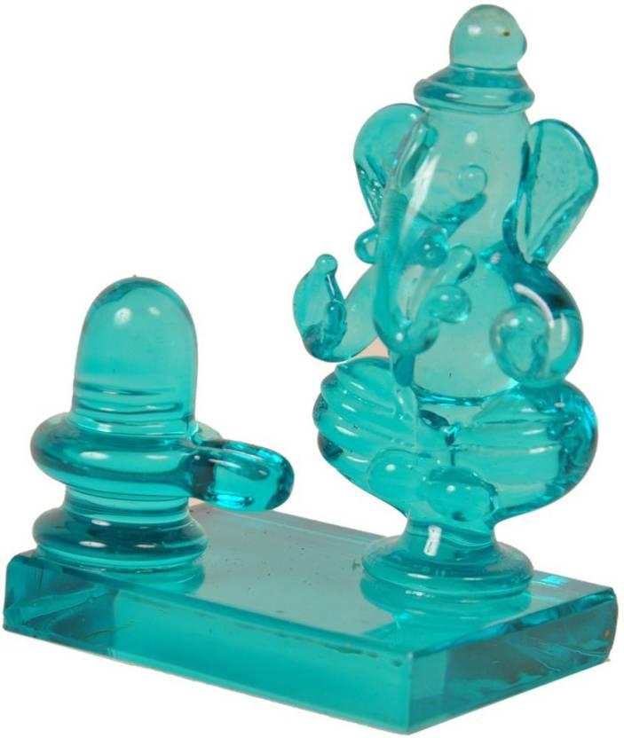 Crystal Ganesh with Shivling (Crystal, Green)