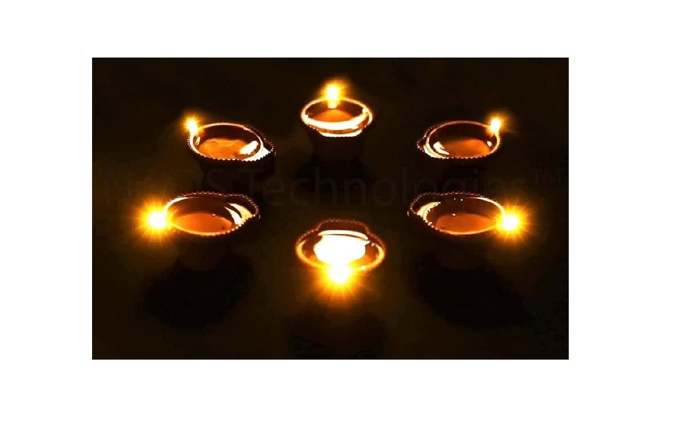 LED Light Water Sensor Diya Plastic (Pack of 6/12/18/24)