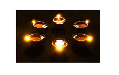 LED Light Water Sensor Diya Plastic (Pack of 6/12/18/24)