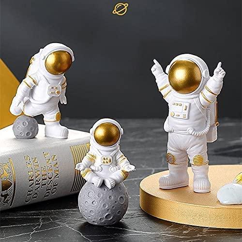 Astronaut Spaceman Statue Ornament Home Office Desktop Figurine Decors Set of 3