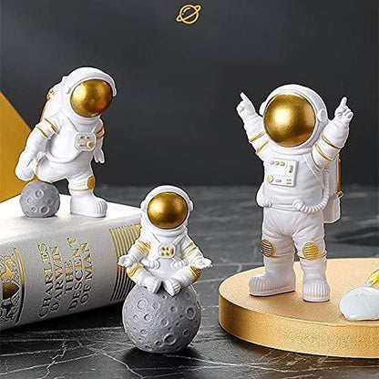 Astronaut Spaceman Statue Ornament Home Office Desktop Figurine Decors Set of 3