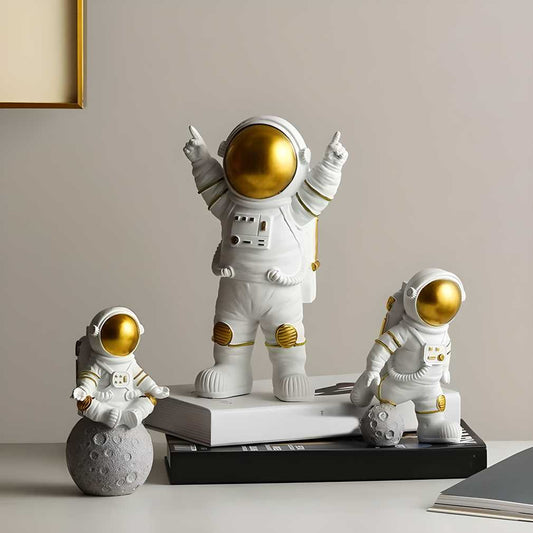 Astronaut Spaceman Statue Ornament Home Office Desktop Figurine Decors Set of 3