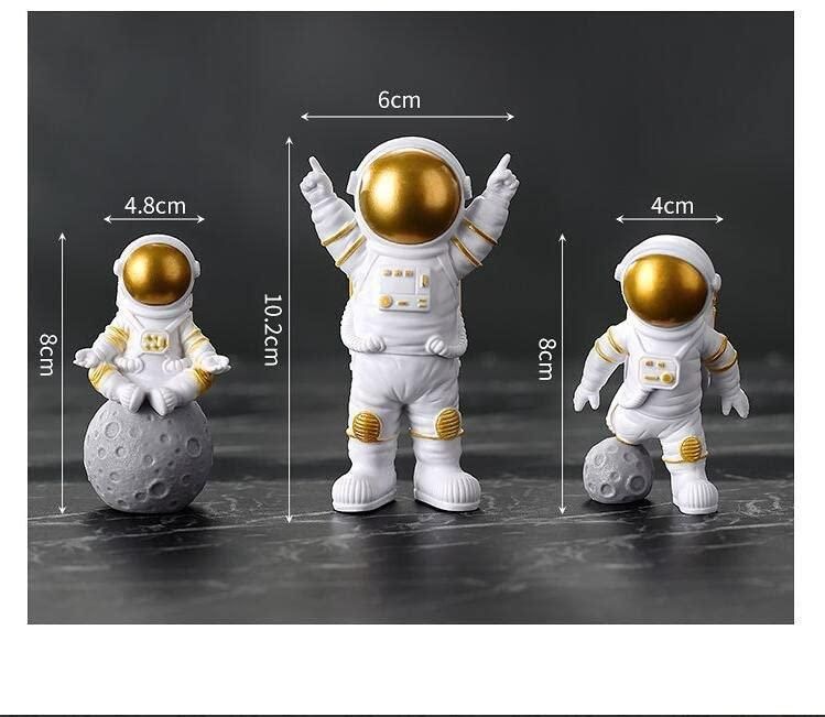 Astronaut Spaceman Statue Ornament Home Office Desktop Figurine Decors Set of 3