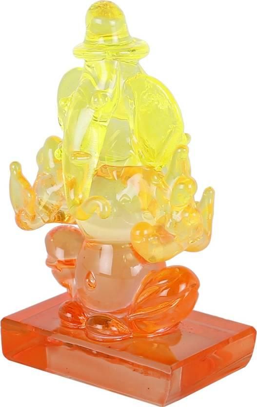 Twin side Facing Ganesh Decorative Crystal, Multicolor)