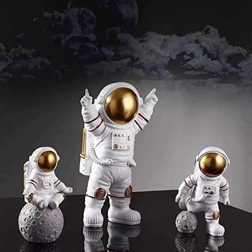 Astronaut Spaceman Statue Ornament Home Office Desktop Figurine Decors Set of 3